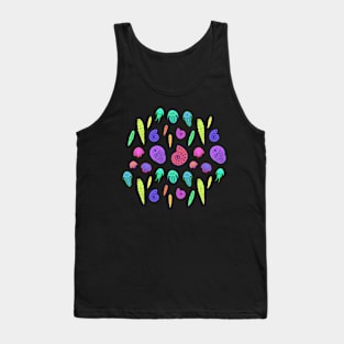 Paleozoic Fossil Pattern: Neon Tank Top